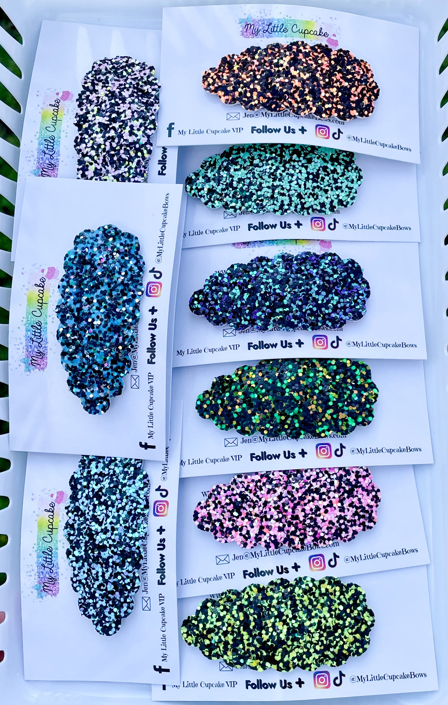 Midnight Glitter Snap Clips