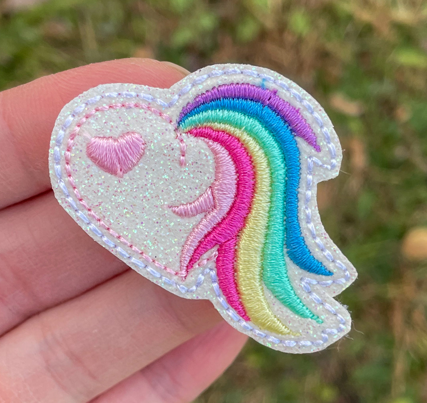 Rainbow Unicorn Heart Feltie