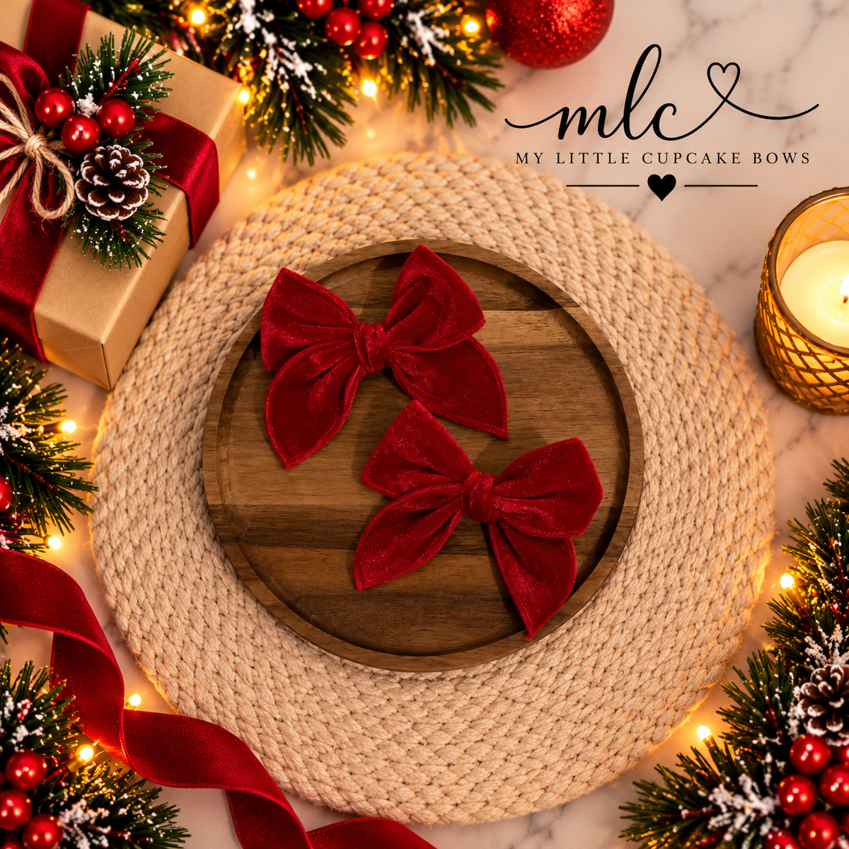 Holiday Velvet Mini Hand Tied Sailor Bows