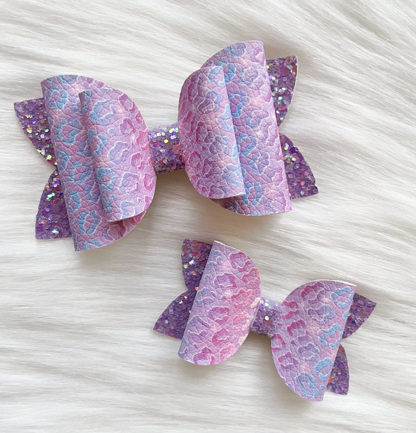 Purple Ombre Leopard Beauty Bow