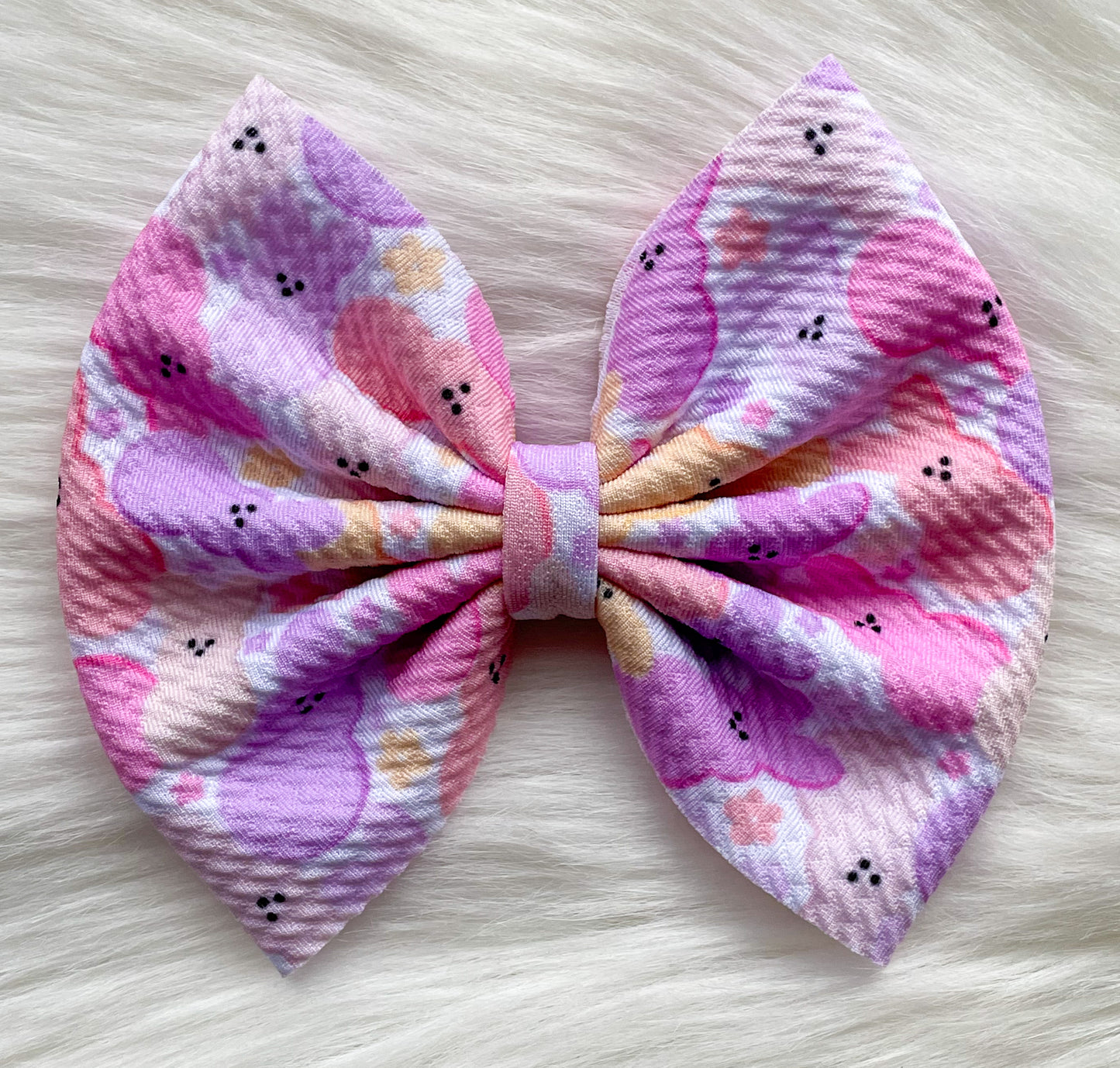 Pink & Purple Peeps Fabric Bow