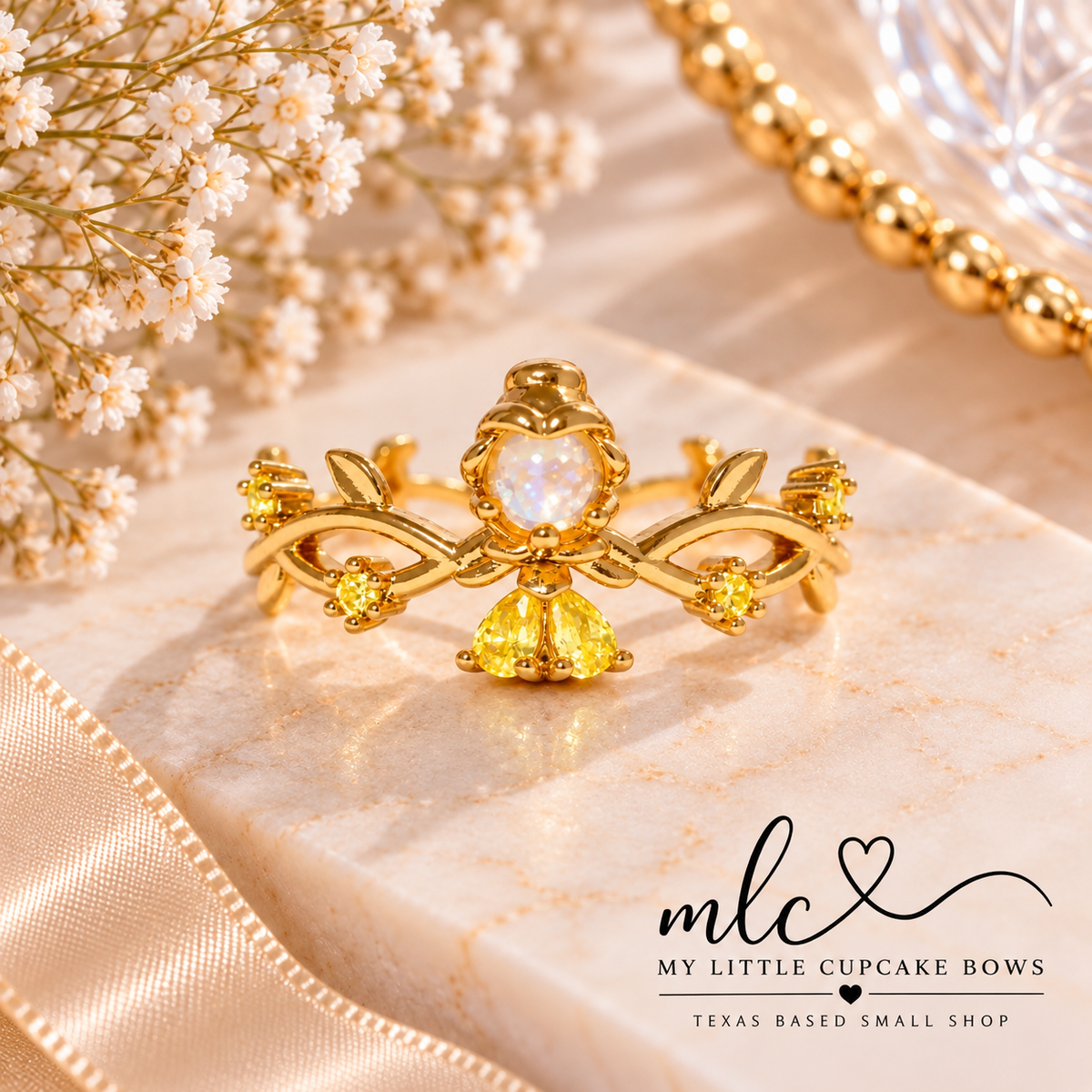 Belle-Inspired Adjustable Ring