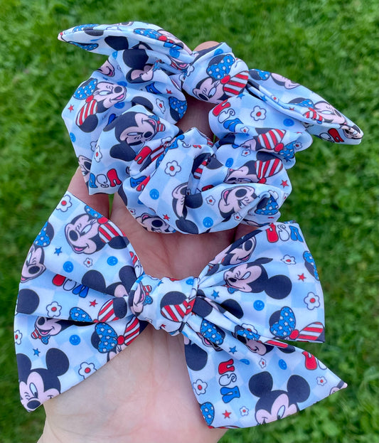 Americana Mouse 5in Hand Tied or Scrunchie