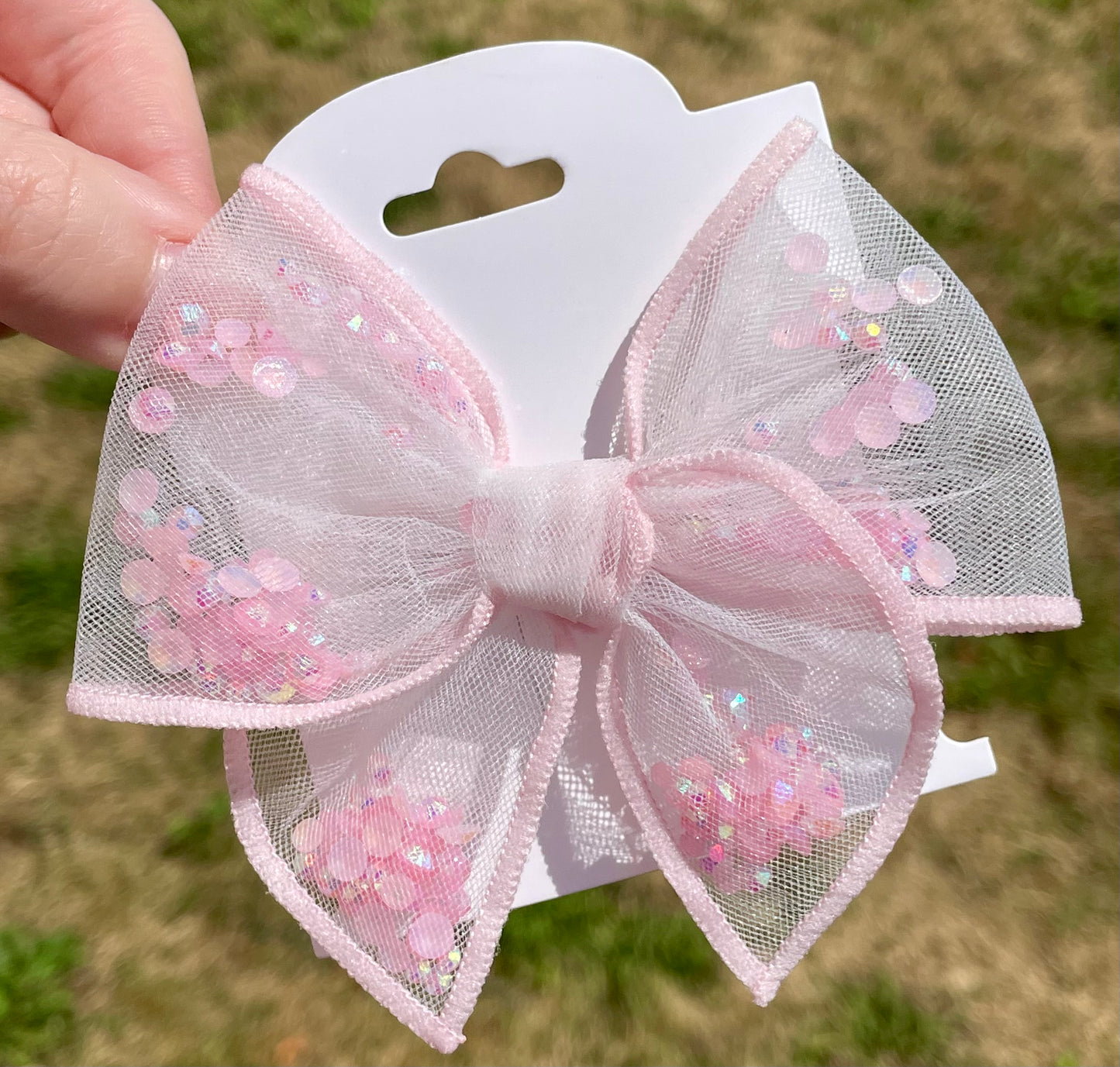 Pink Glitter Shaker Bow