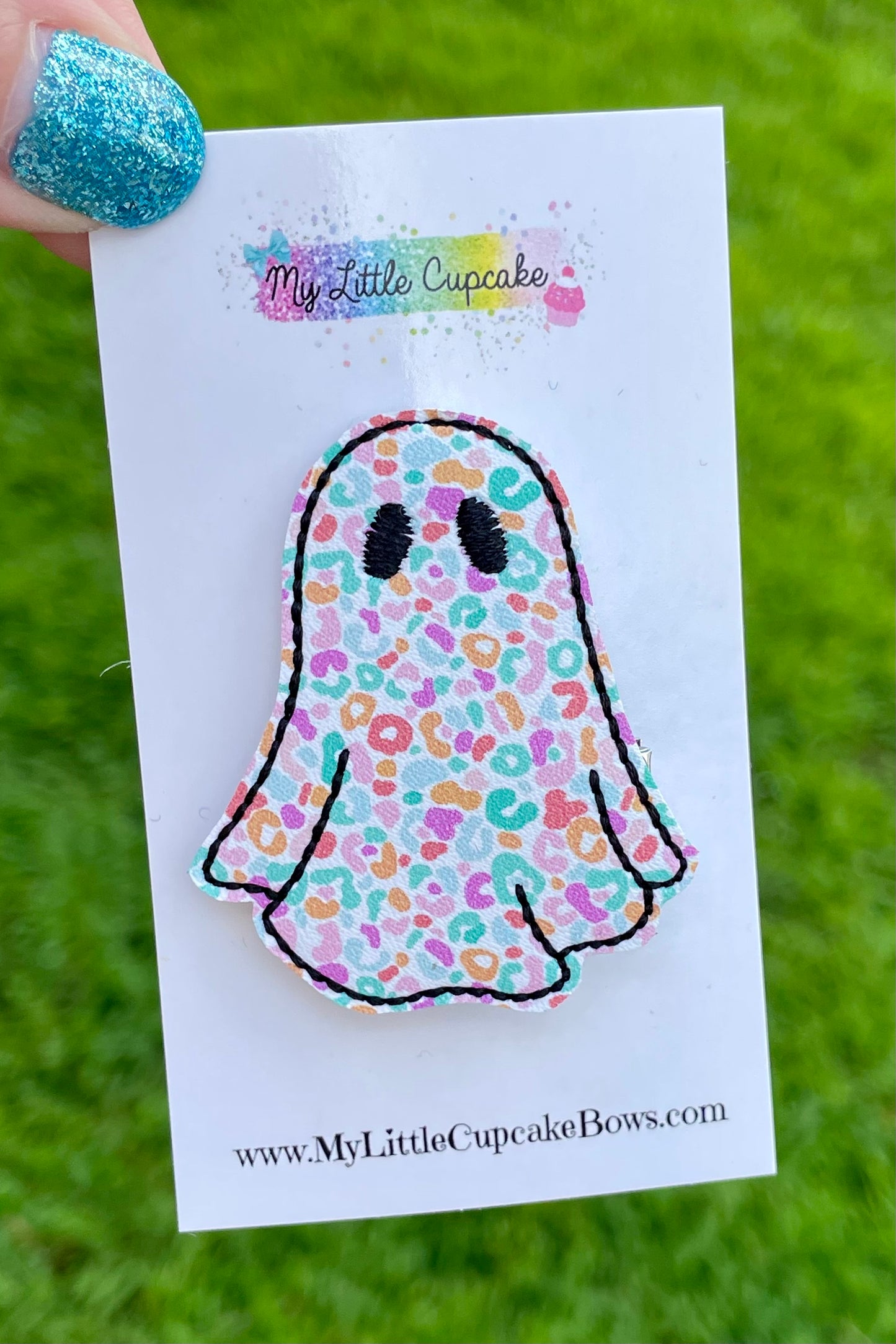 Rainbow Cheetah Ghost Feltie