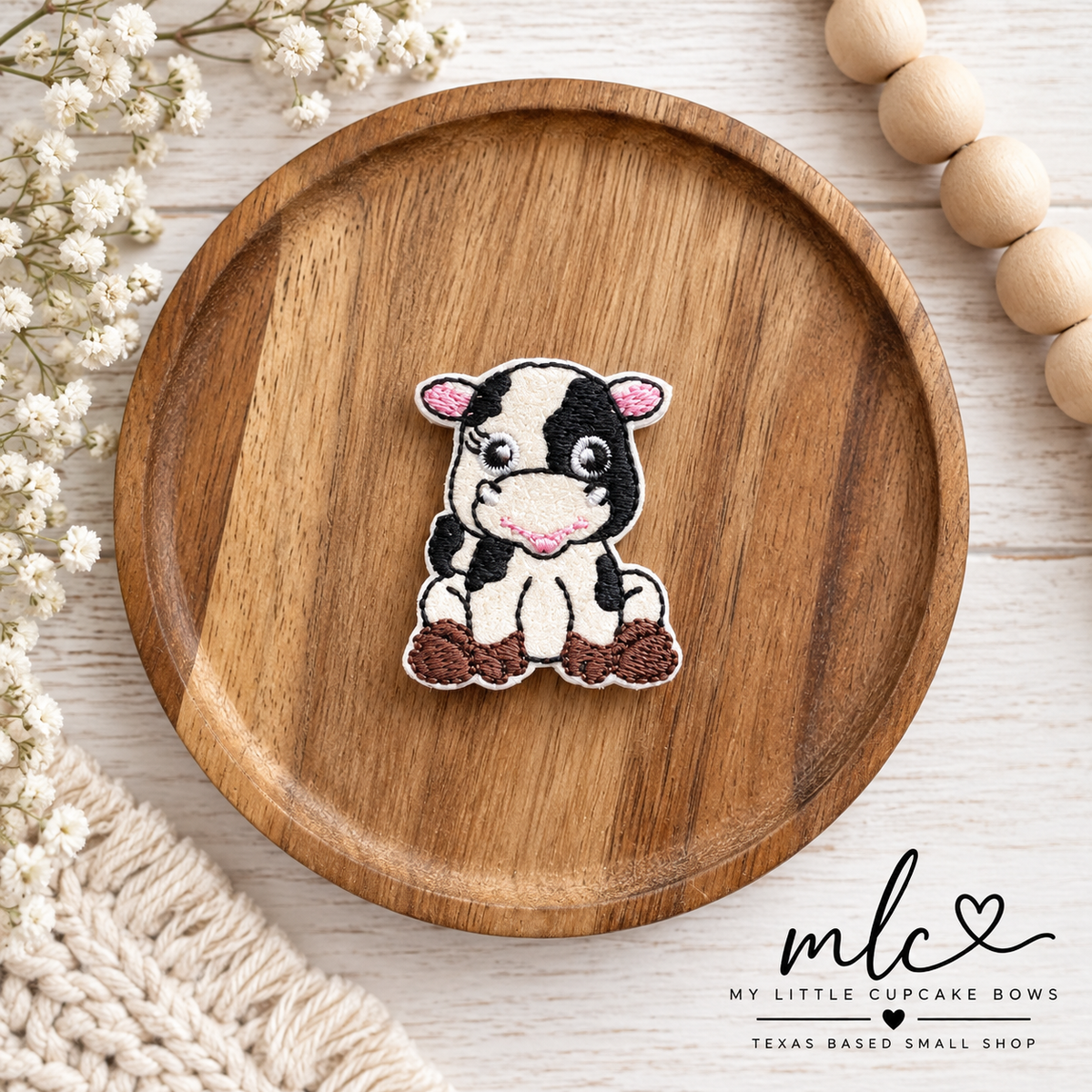 Baby Cow Feltie Clip
