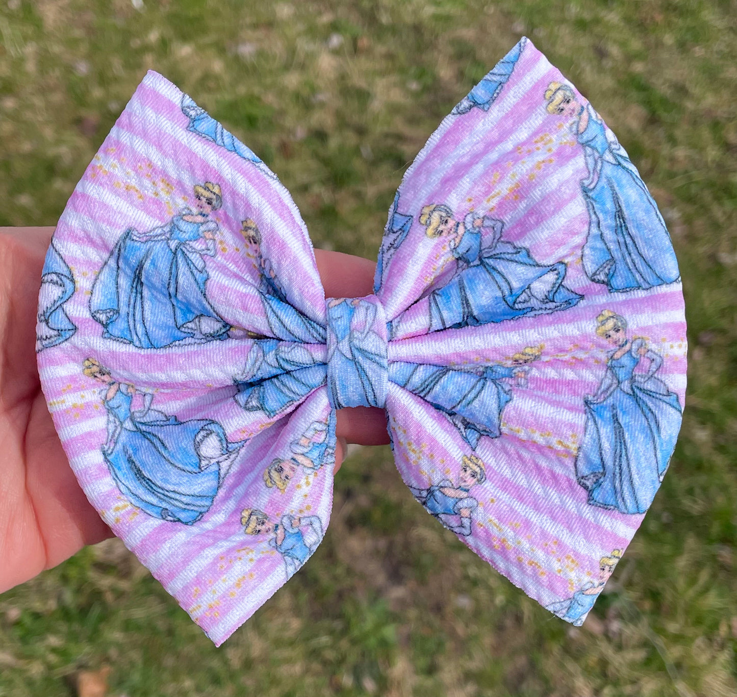 Cindy Stripes Fabric Bow