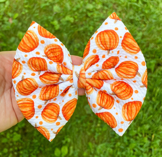 Simple Pumpkins Fabric Bow