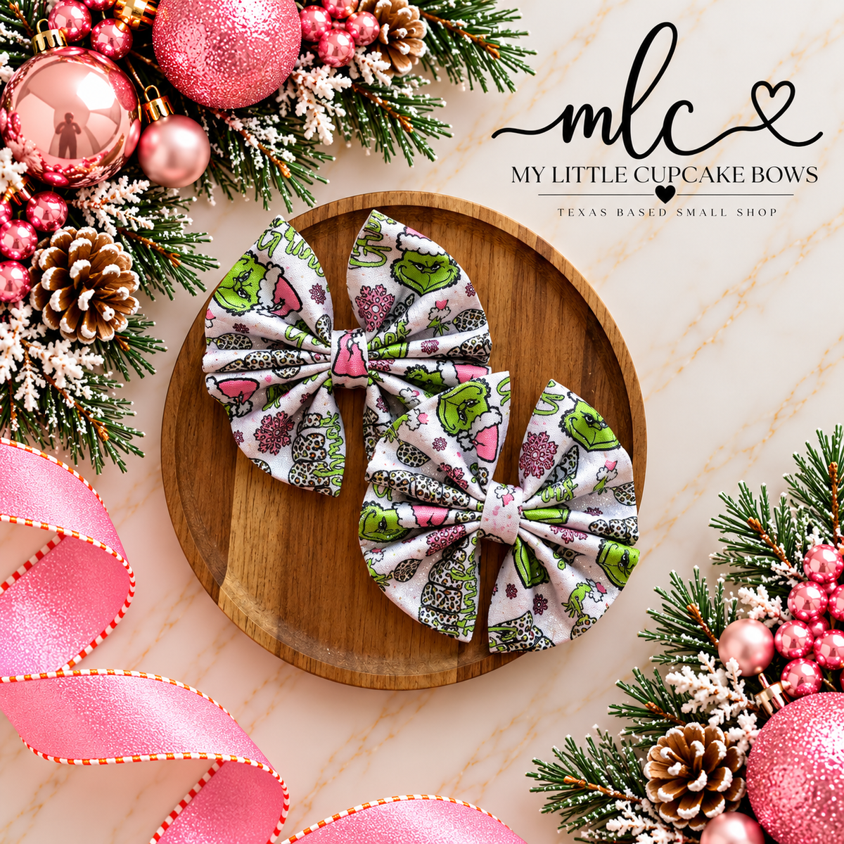 Pinkmas Ribbed Messy Bow Sets