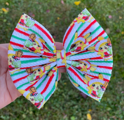 Poke Christmas Fabric Bow