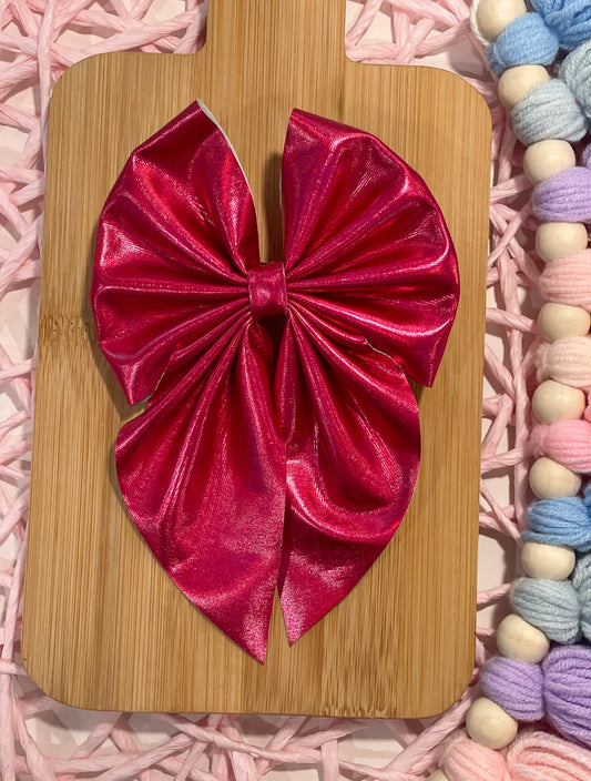 Rose Holo Fabric Bow
