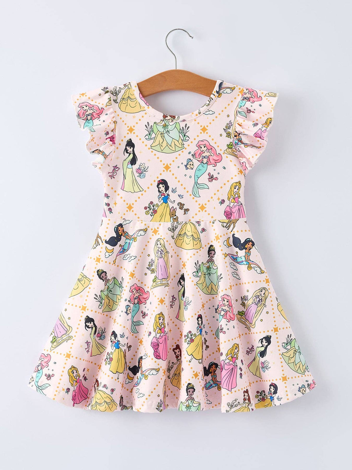Dainty Princess Ruffle Sleeve Girls Dress