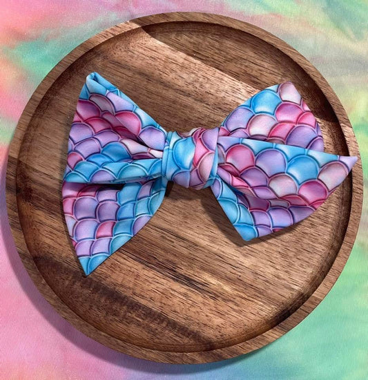Blue & Purple Mermaid Scales Swim 5in Hand Tied