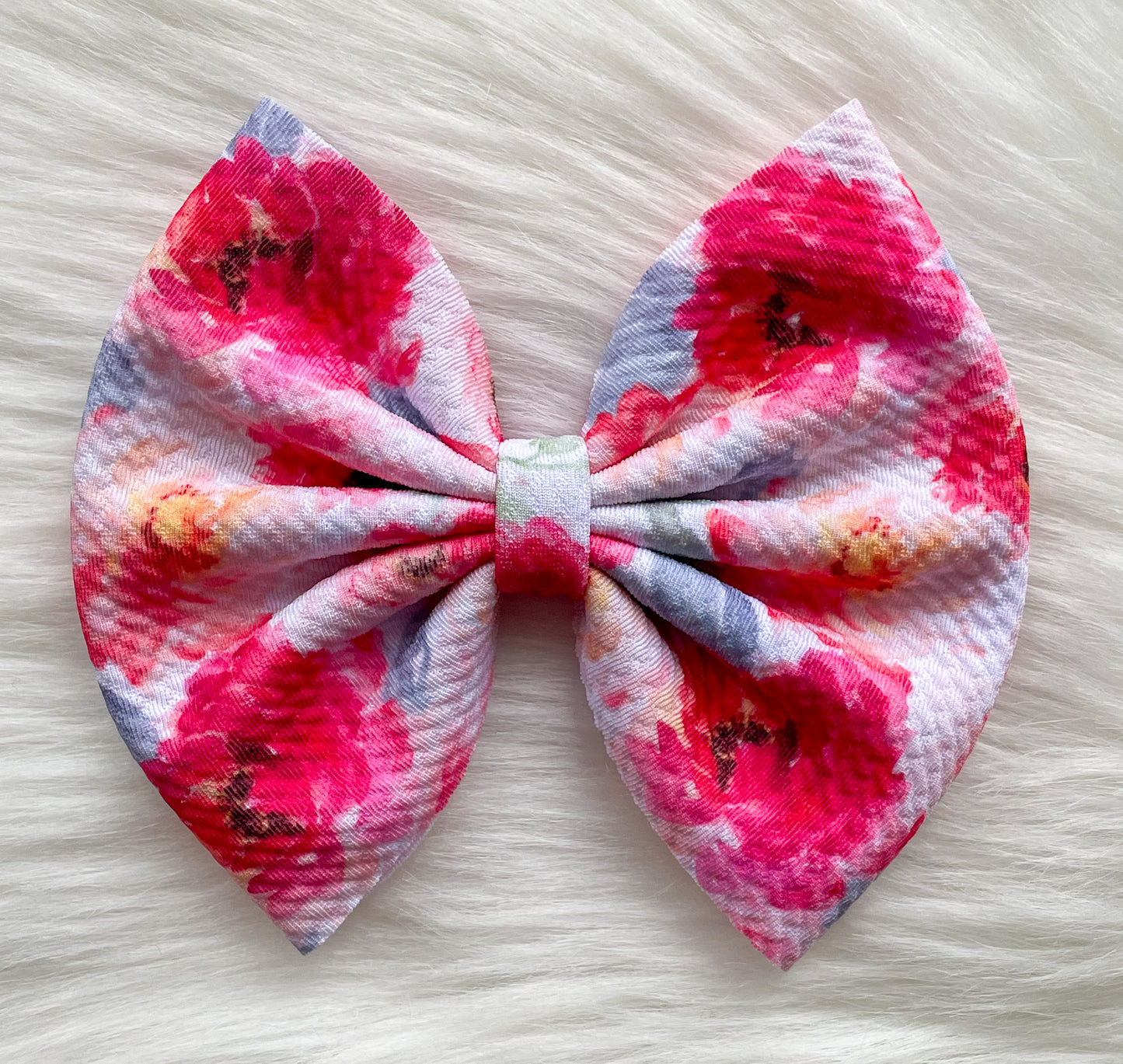 Watercolor Petals Fabric Bow