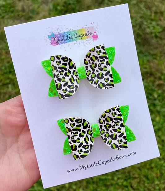 Leopard/Lime Glitter 2.5in Beauty