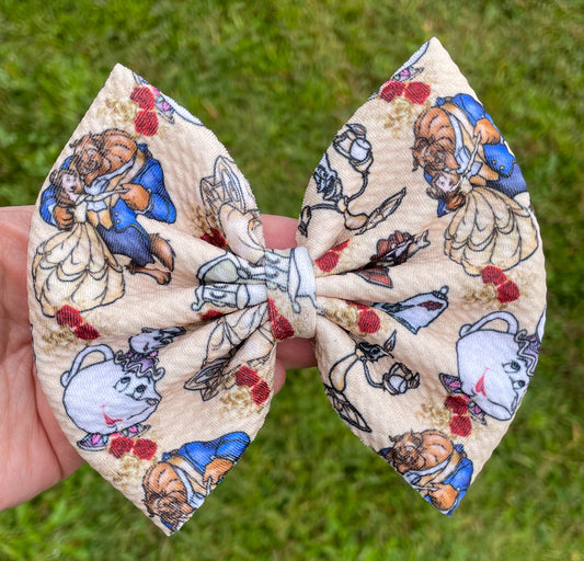 Beauty & The Beast Fabric Bow