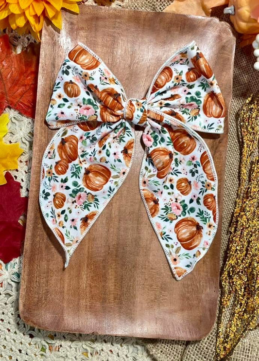 Pumpkin Floral 5.5in Serged