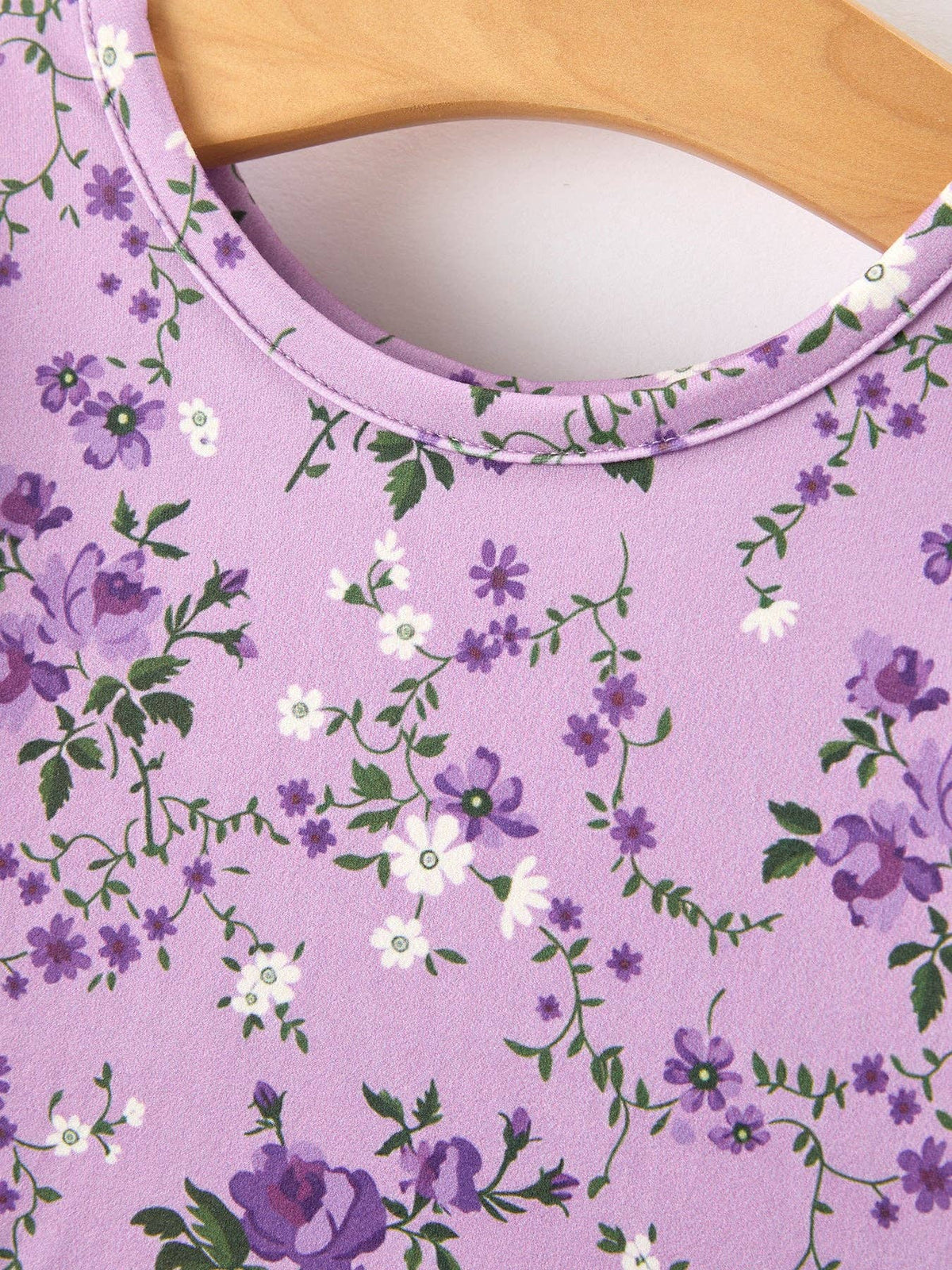 Lavender Floral Twirl Dress