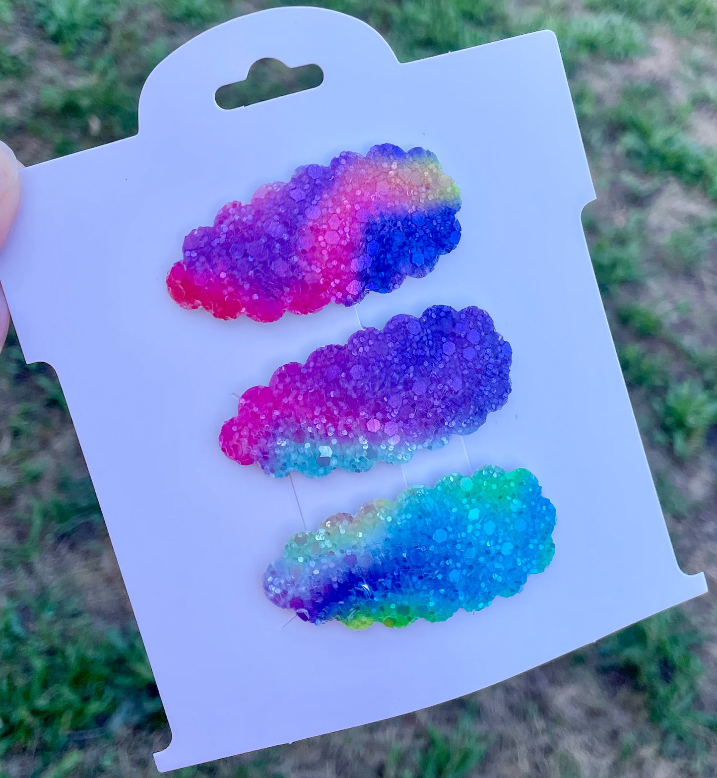 Emotion Watercolor Glitter Snap Clip