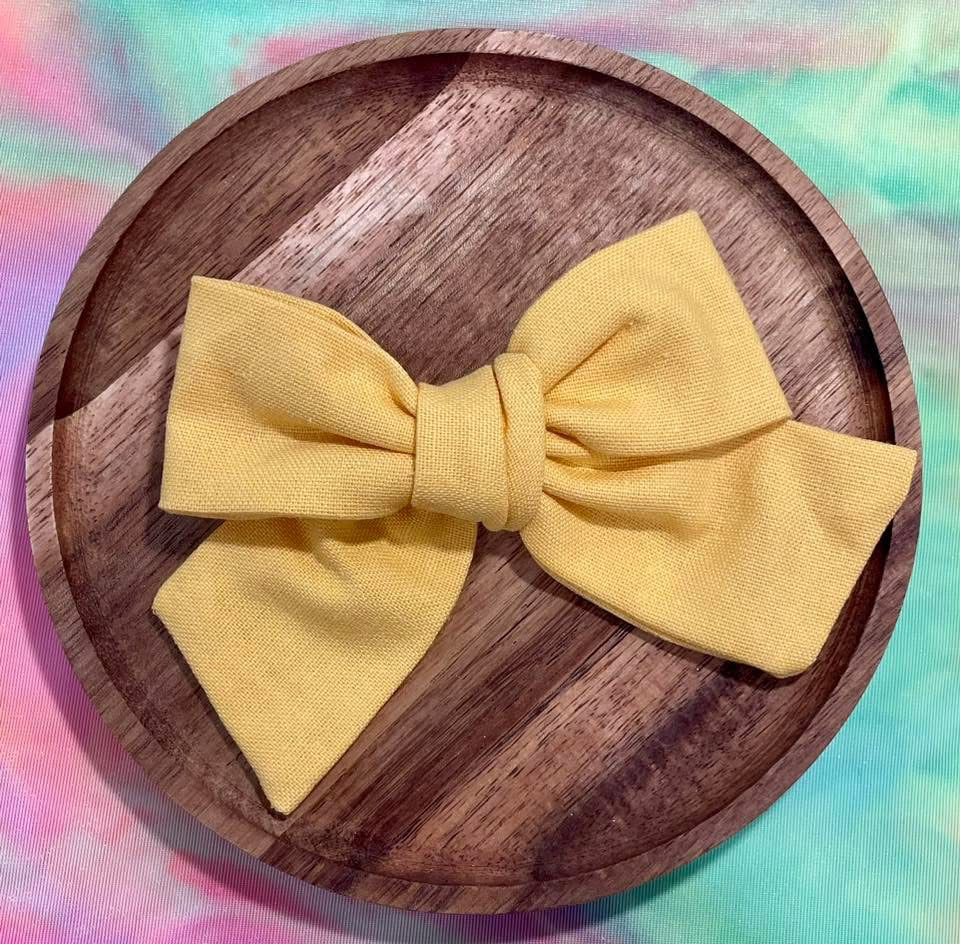 Sunflower Yellow Linen 5in Hand Tied