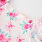 Fall Pink Floral Puff Sleeve Dress
