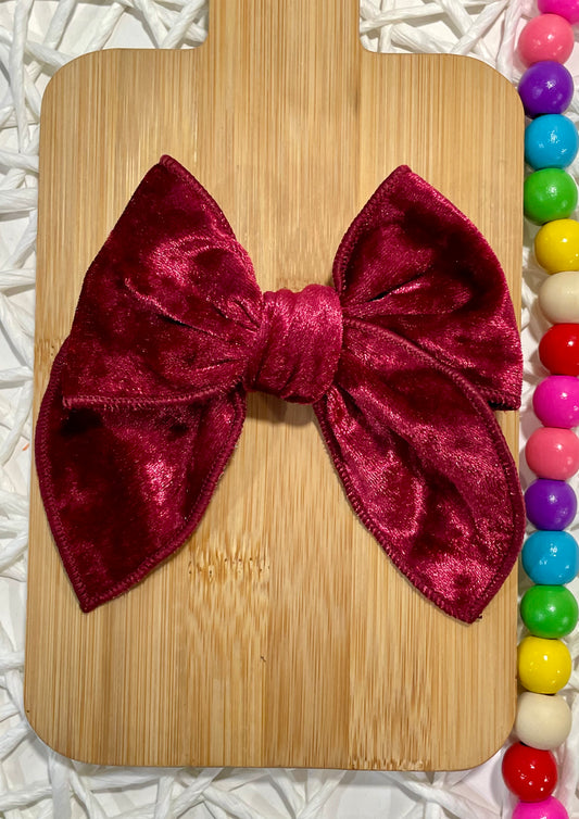 Burgundy Crushed Velvet 4.5in Serged