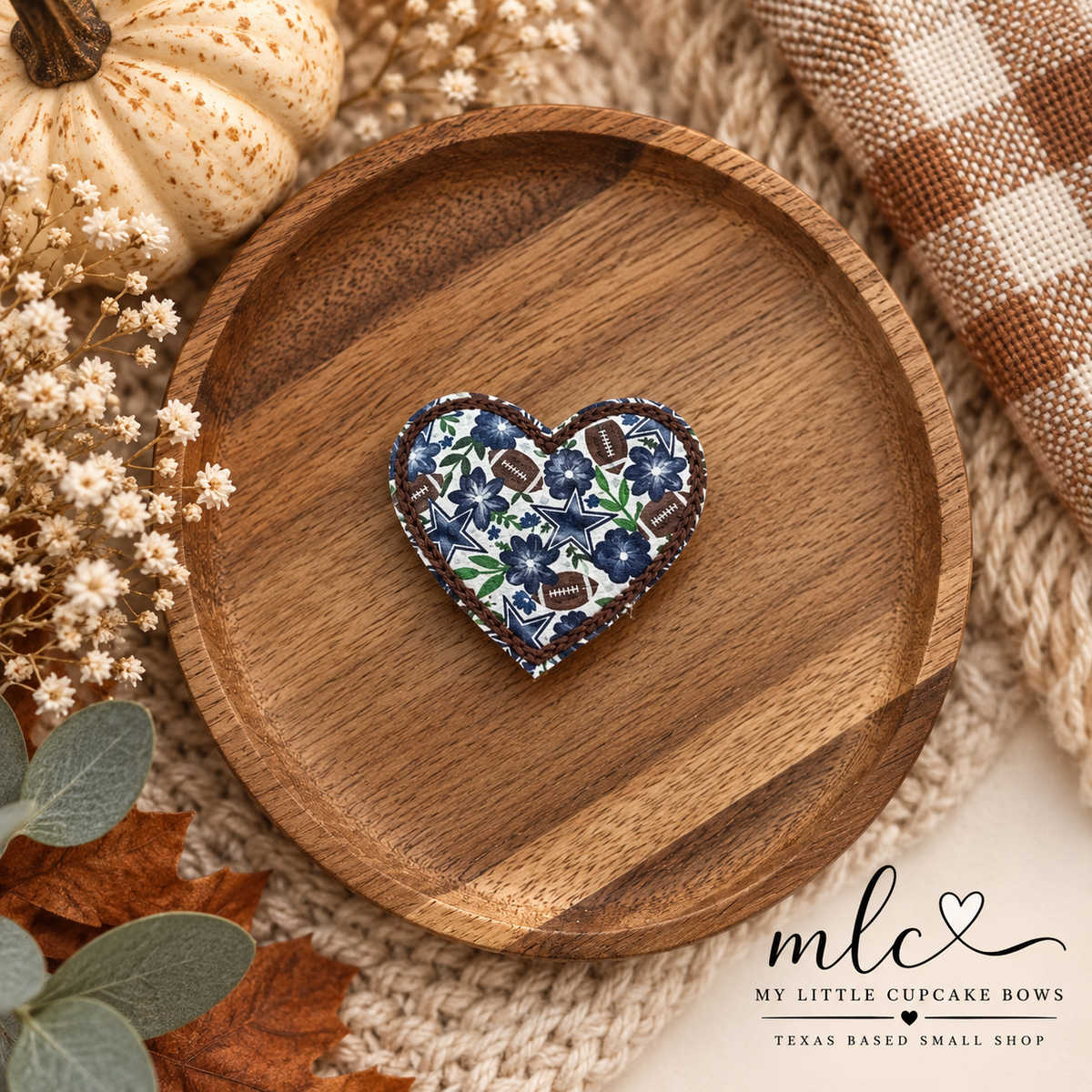 Cowboys Heart Feltie Clip