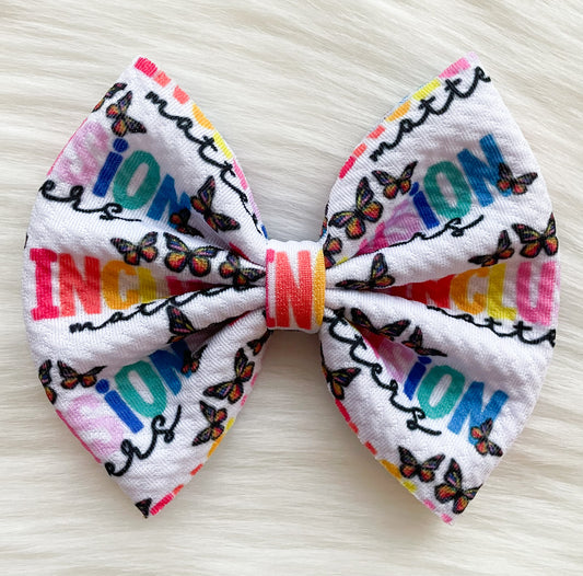 Rainbow Inclusion Fabric Bow