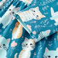 Cat Print Ruffle Dress
