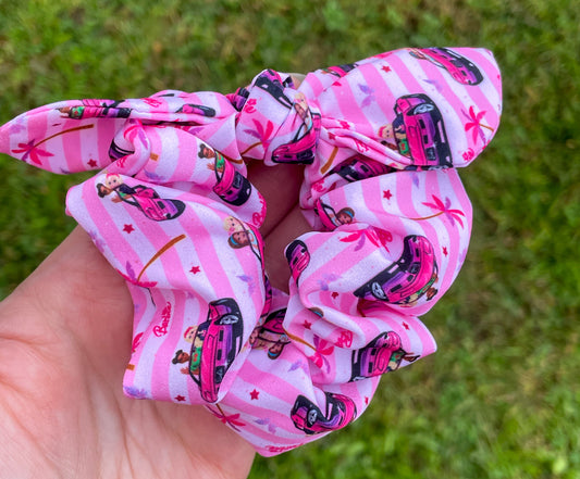 Pink Striped Cruisin Dolls Scrunchie