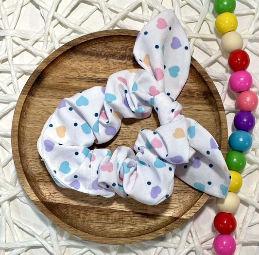Pastel Hearts Scrunchie