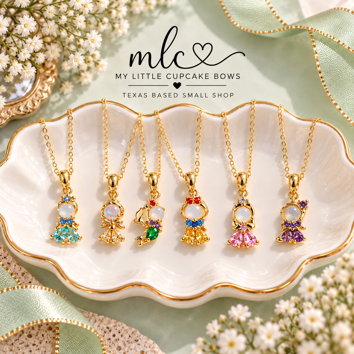 Princess-Inspired Crystal Necklaces