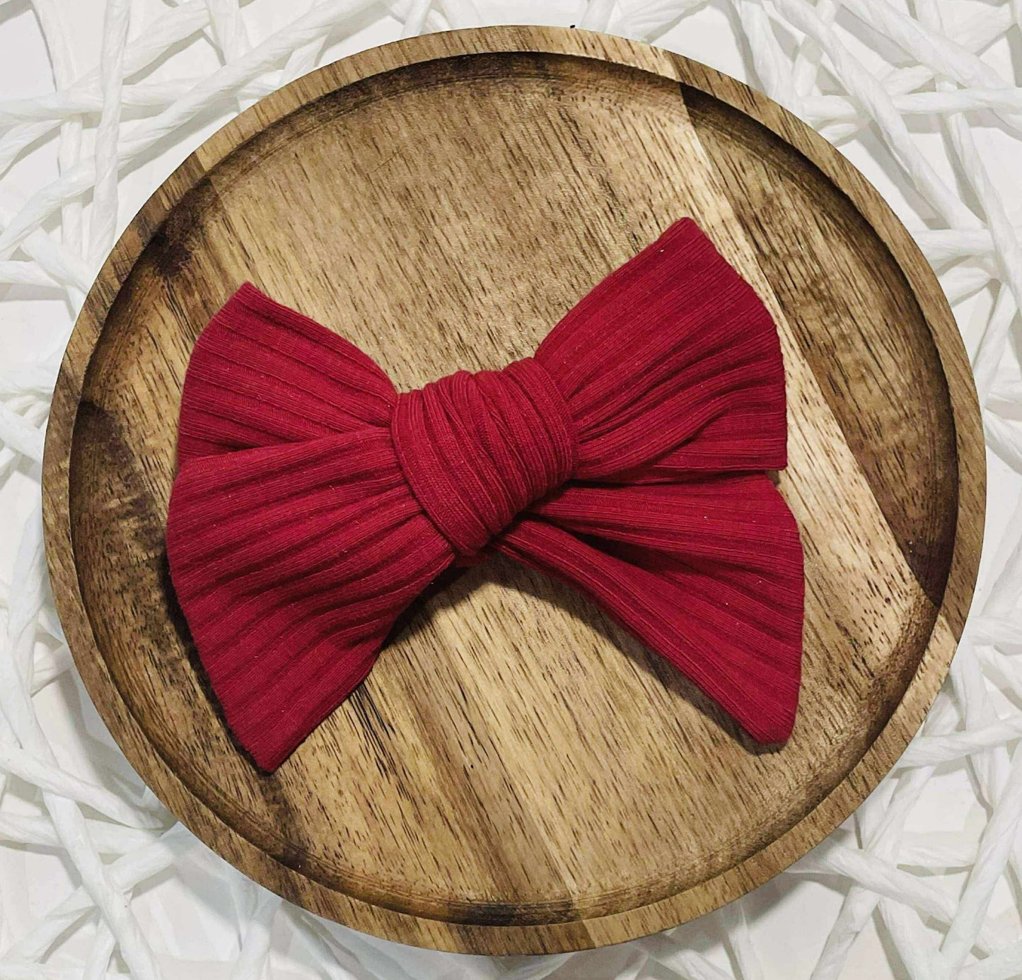 Red Ribbed Hand Tied