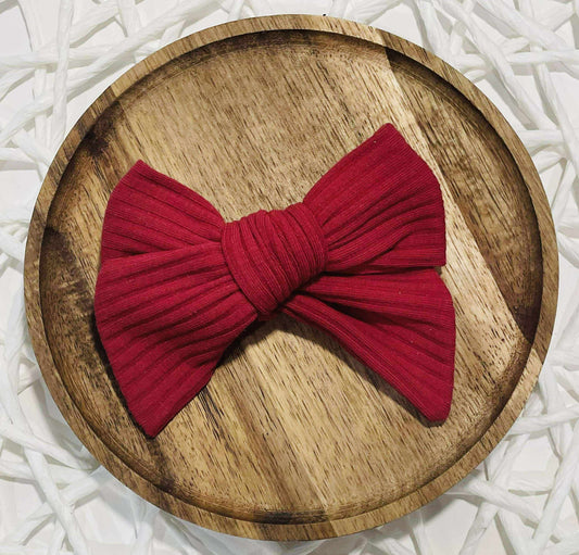 Red Ribbed Hand Tied