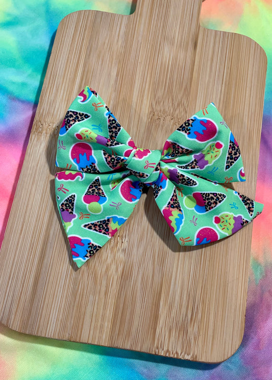 Neon Ice Cream Cones 5in Hand Tied