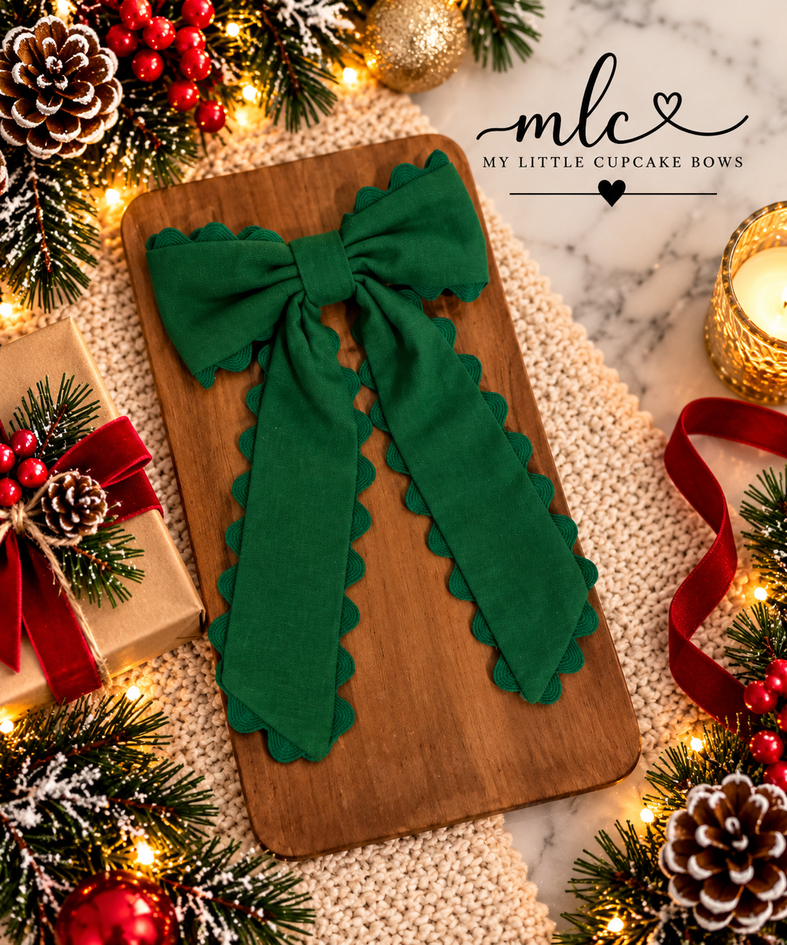 Solid Green Ruffle Long Tail