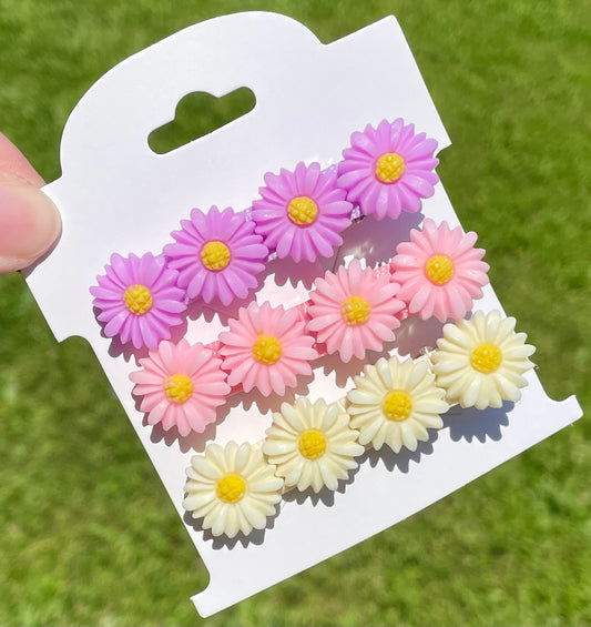 Pastel Daisy Bar Clips