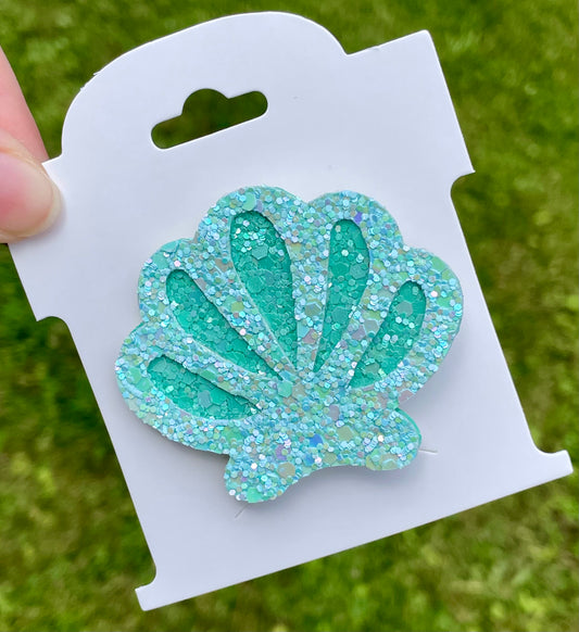 Aqua/Mint Seashell Clip