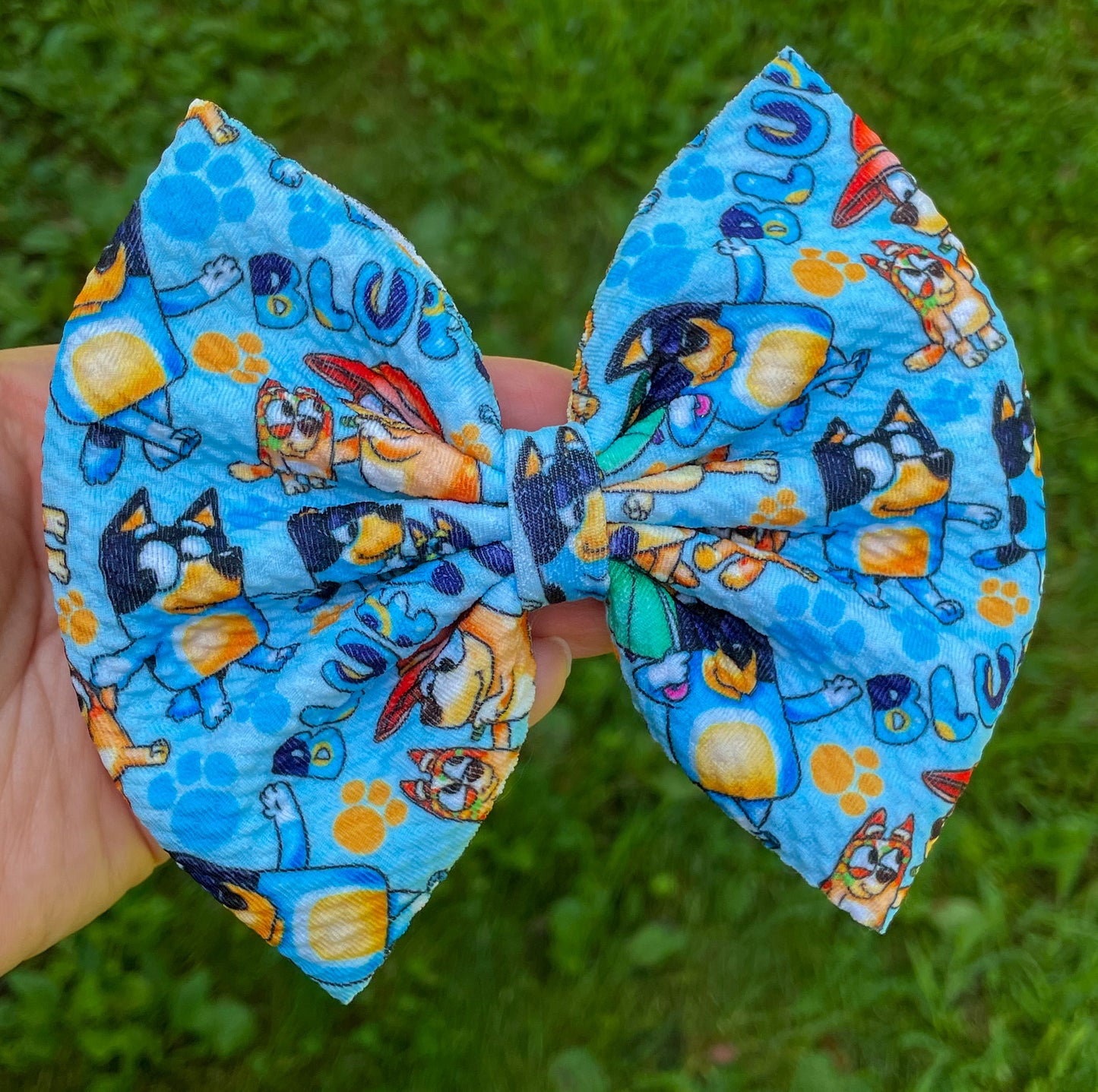 Blue Dog Days Fabric Bow