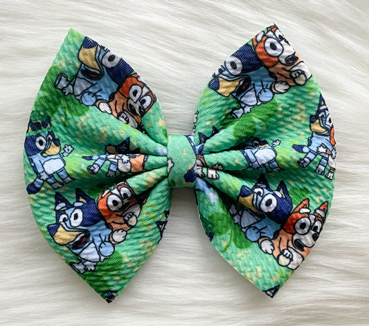 Blue Dog St. Patty Fabric Bow