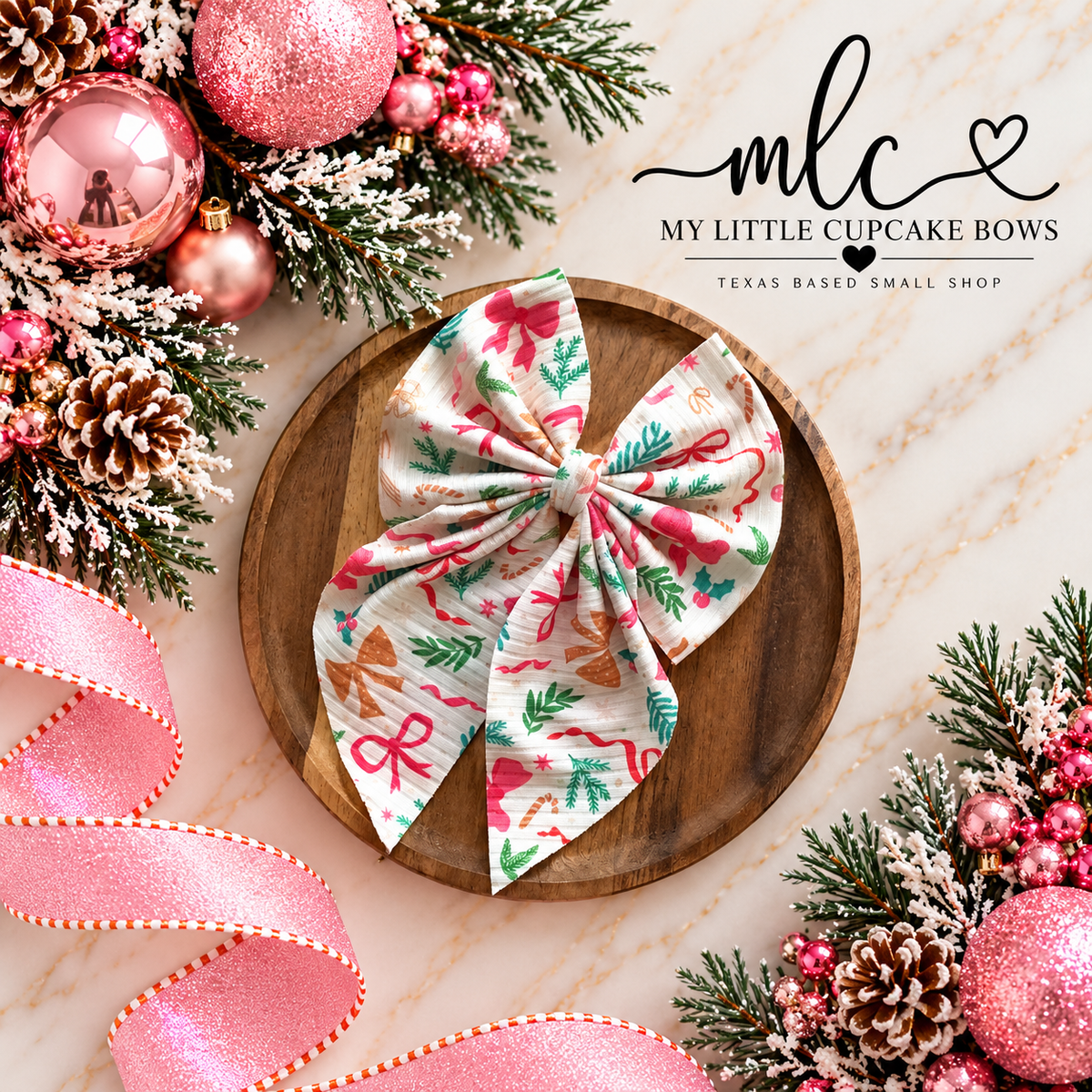 Pinkmas Ribbed Sailor Bows