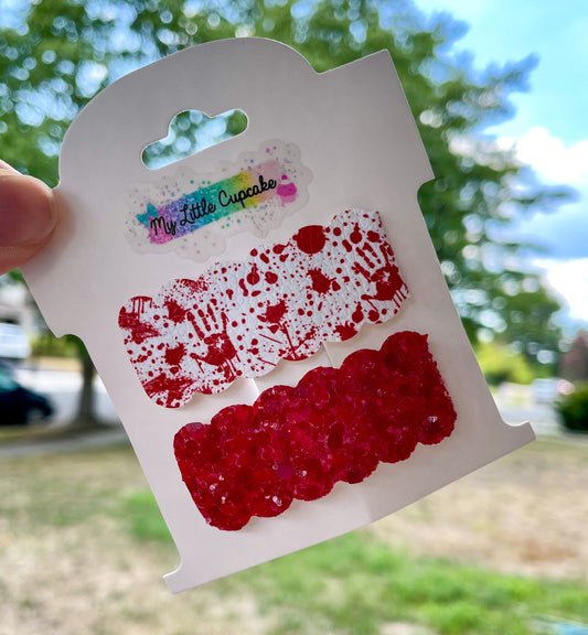 Bloody Handprint Snap Clip Set