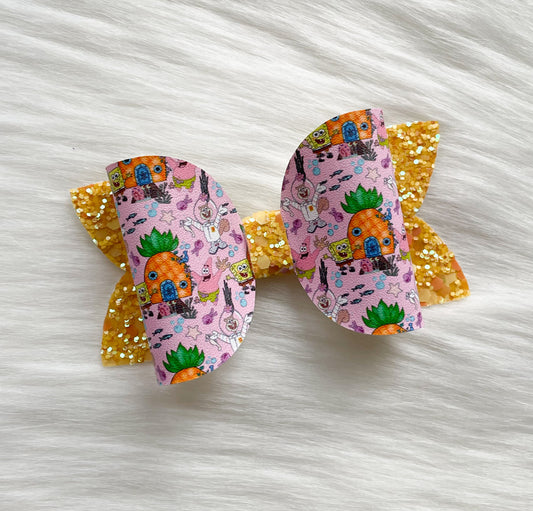 Pineapple Under the Sea 3.5in Beauty Bow