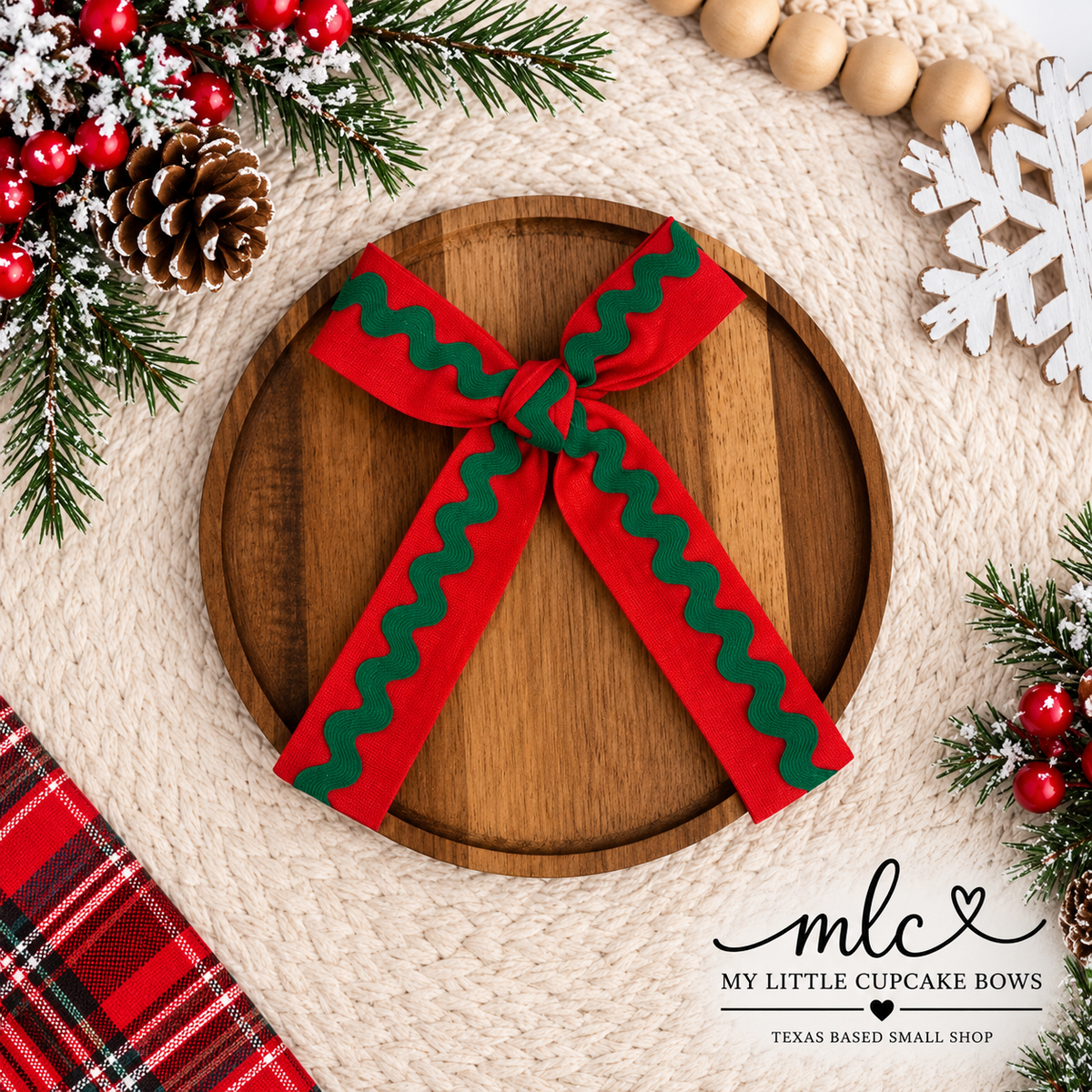 Christmas Ric Rac Linen Long Tail
