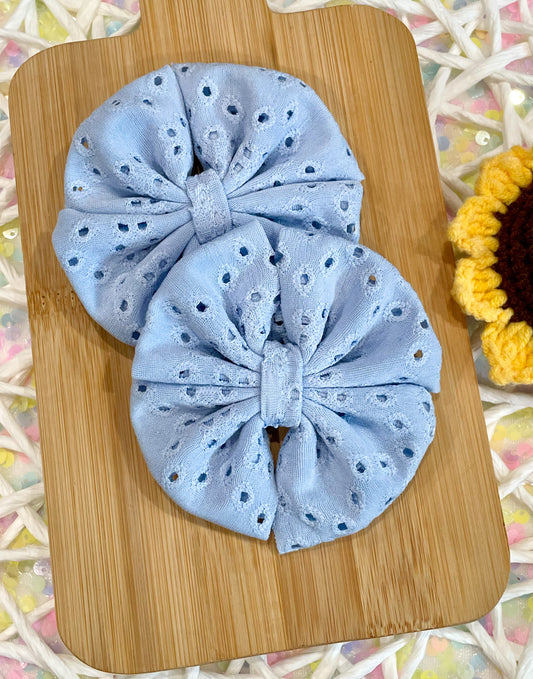 Blue Eyelet Fabric