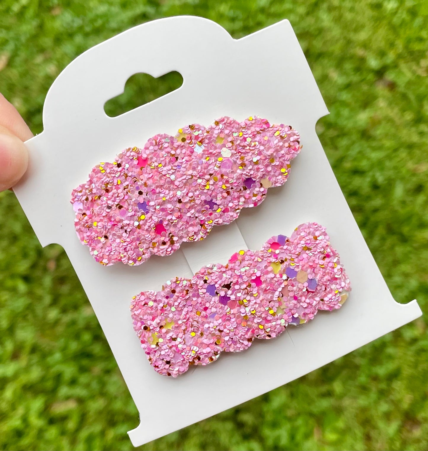 Pink Pop Glitter Snap Clip