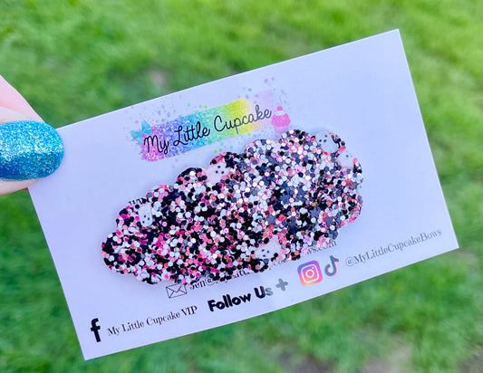 Pink Ghosties Glitter Snap Clip