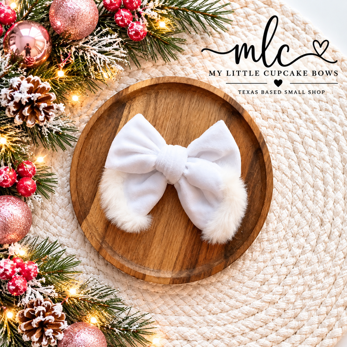 Pinkmas Santa Velvet Hand Tied Bows