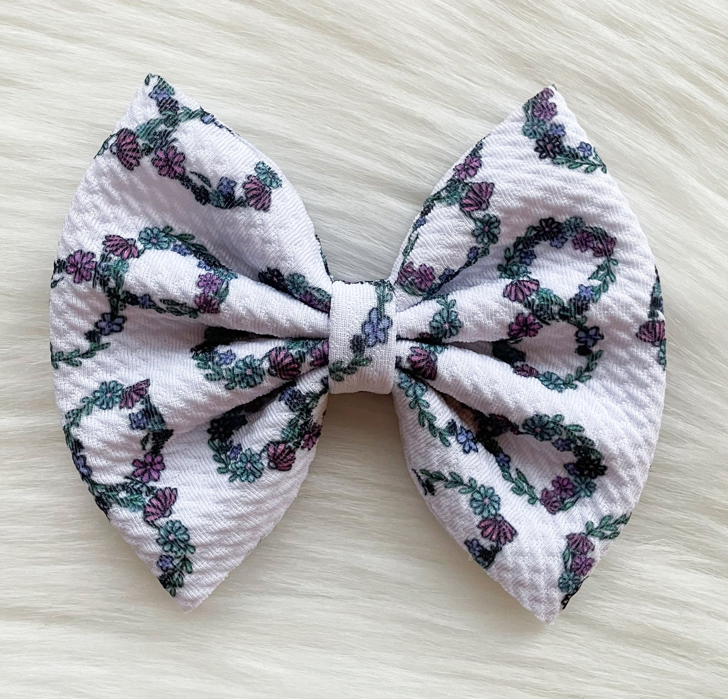 Neurodiversity Floral Fabric Bow