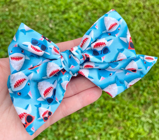 Cool Sharks 5in Hand Tied Bow